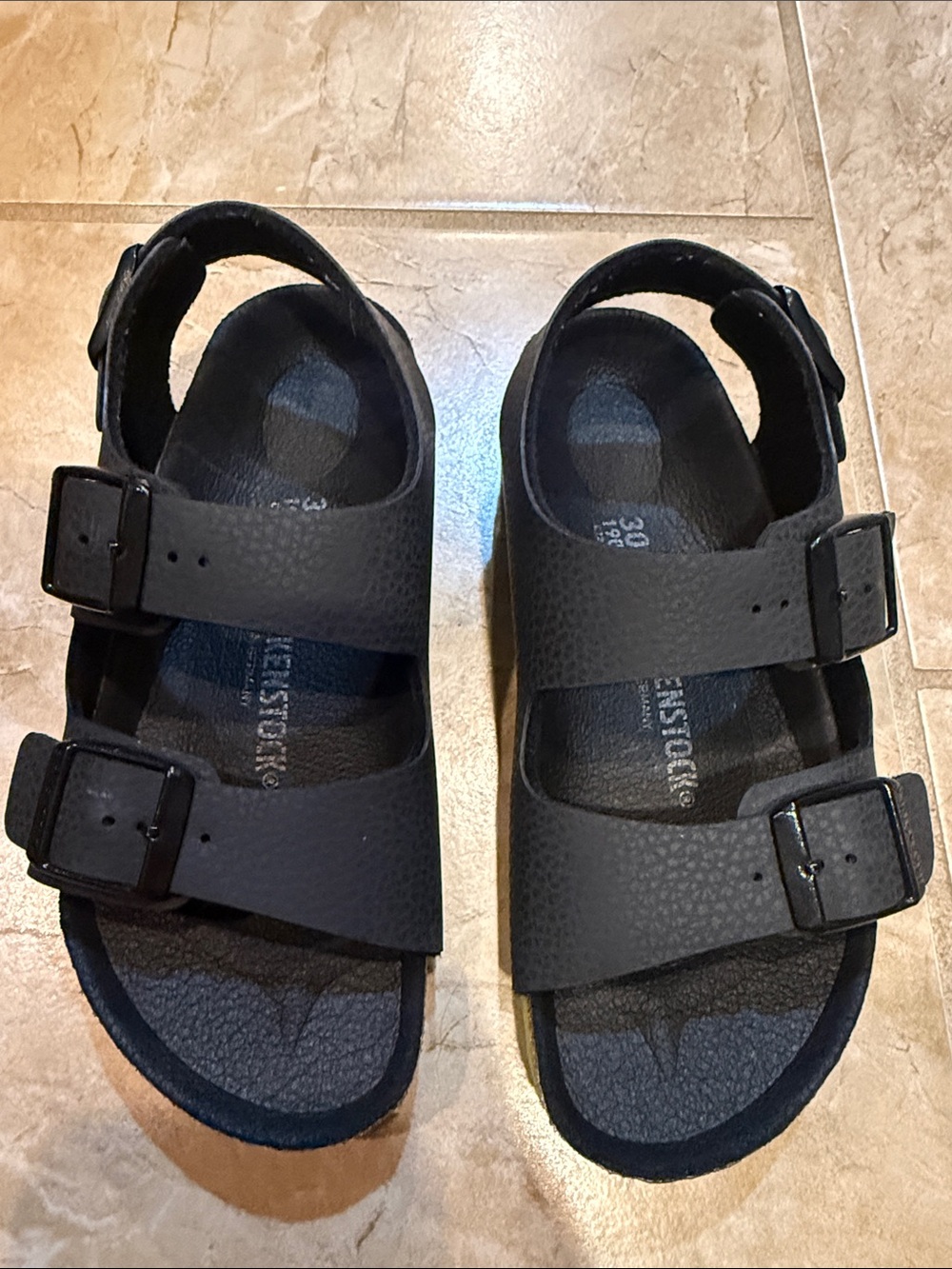 Birkenstock Kids Black Double-Strap Sandals